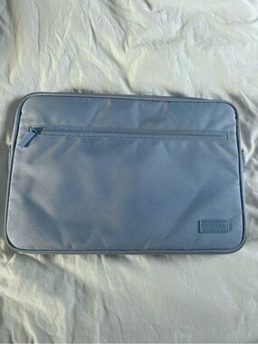 Calpak Light Blue Laptop Sleeve with Front Zip Pocket